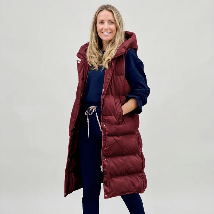 Women’s Long Hooded Bodywarmer