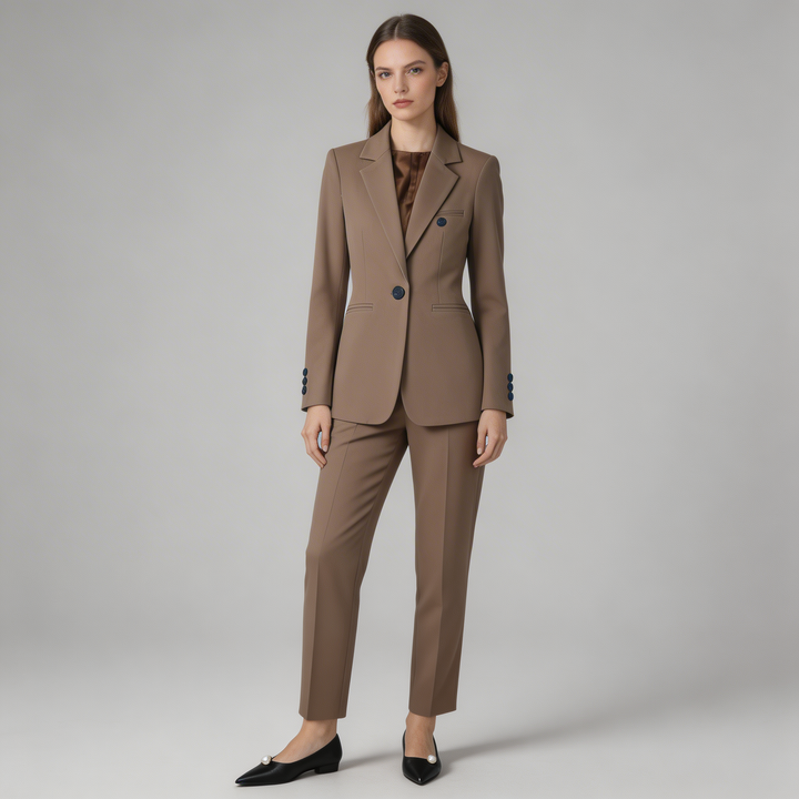 Women’s Classic Style Notched Lapel Blazer Set