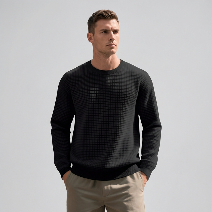Comfortable Waffle Knit Sweater for Men