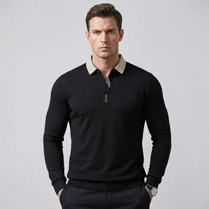 Casual Long-Sleeve Polo for Men