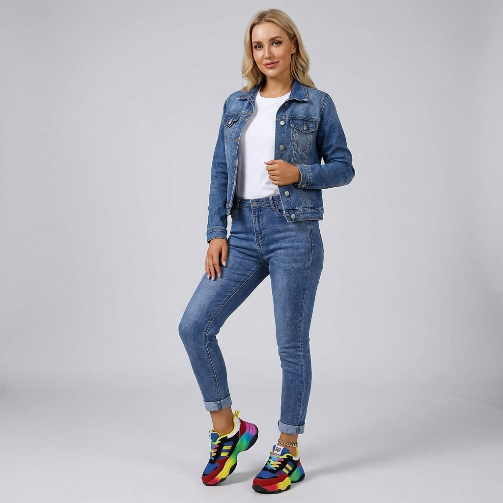 Trendy Multicolor Sneakers with Platform Sole