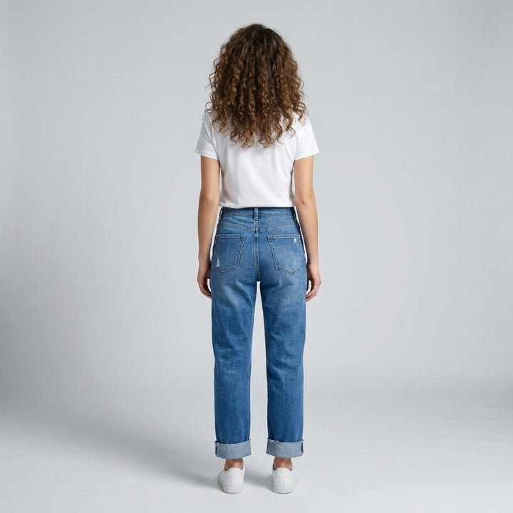 Women's Asymmetric Straight-Leg Jeans