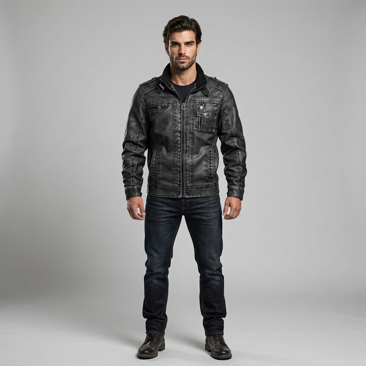 Black Leather Jacket for Men