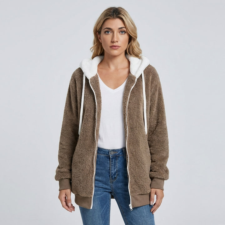 Women's Plush Hooded Jacket – Cozy Warmth & Everyday Style
