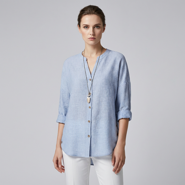 Trendy Top with Striped Print and Stylish Fit