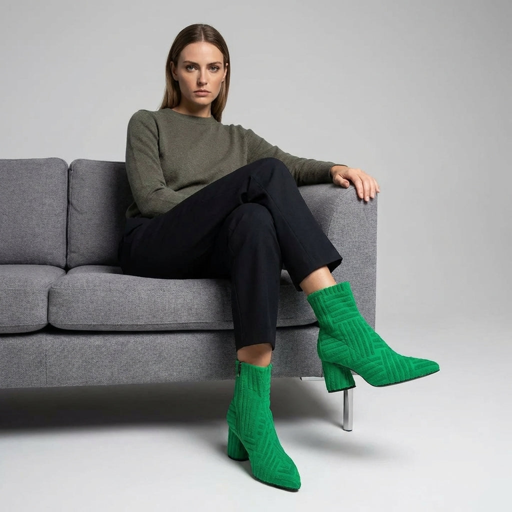 Solid Color Block Heel Women's Boots