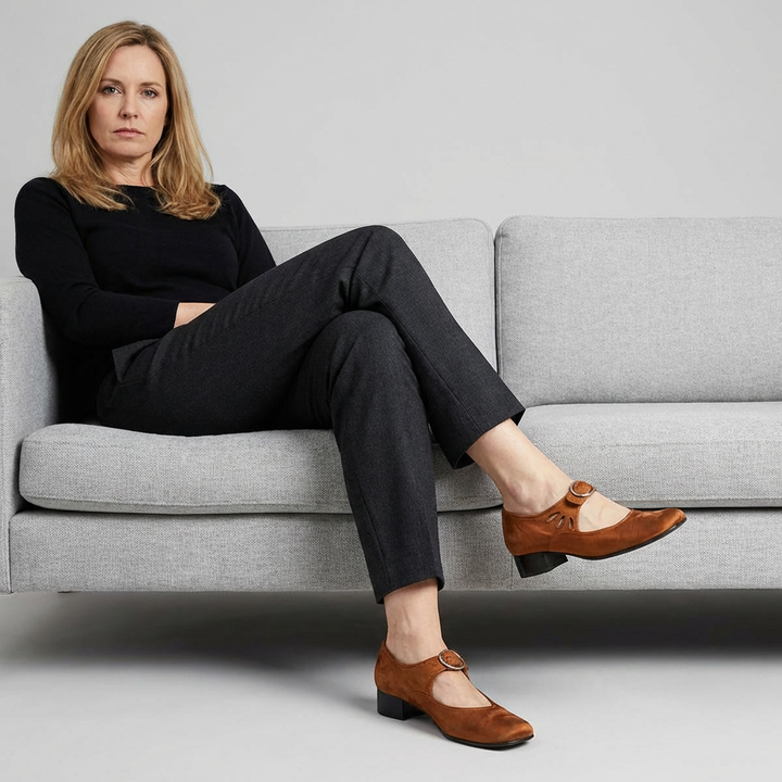 Leather Low Heel Shoes for Women with Timeless Elegance