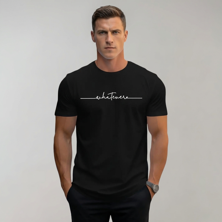 Casual Men’s T-Shirt with Crew Neck and Minimalist Print