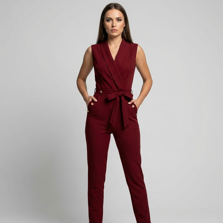 Sleeveless V-Neck Jumpsuit