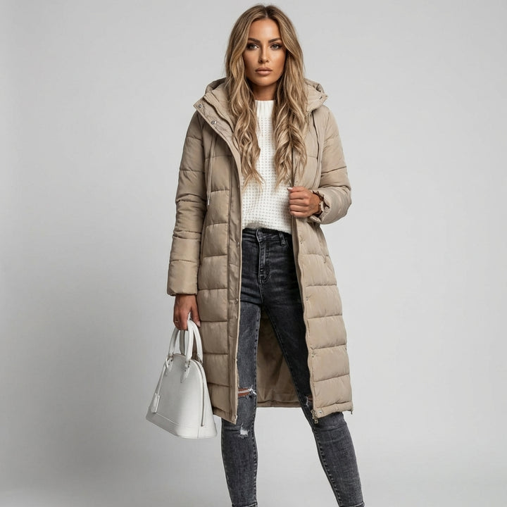Women’s Quilted Long Hooded Jacket