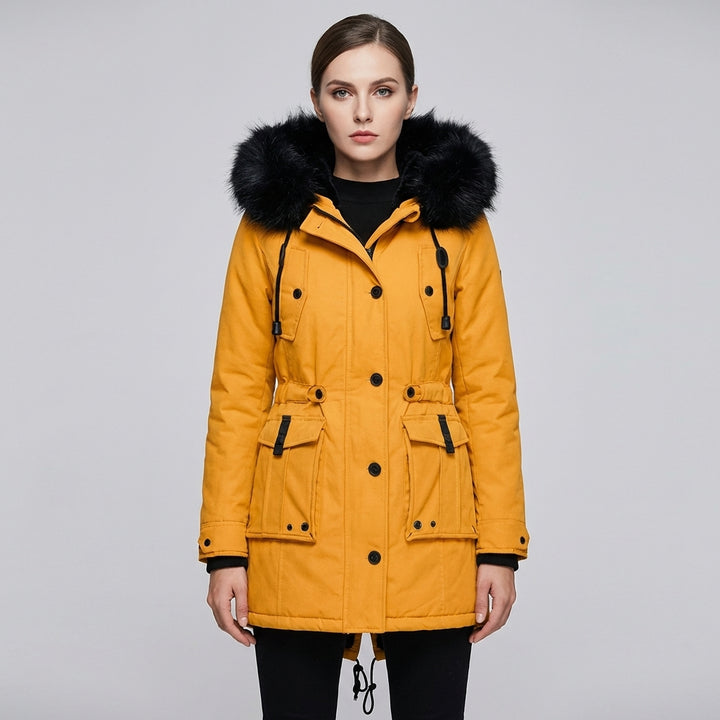 Women’s Winter Hooded Coat – Functional Layer with Pockets