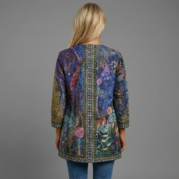Women’s Floral Printed Cardigan – Casual Layered Print