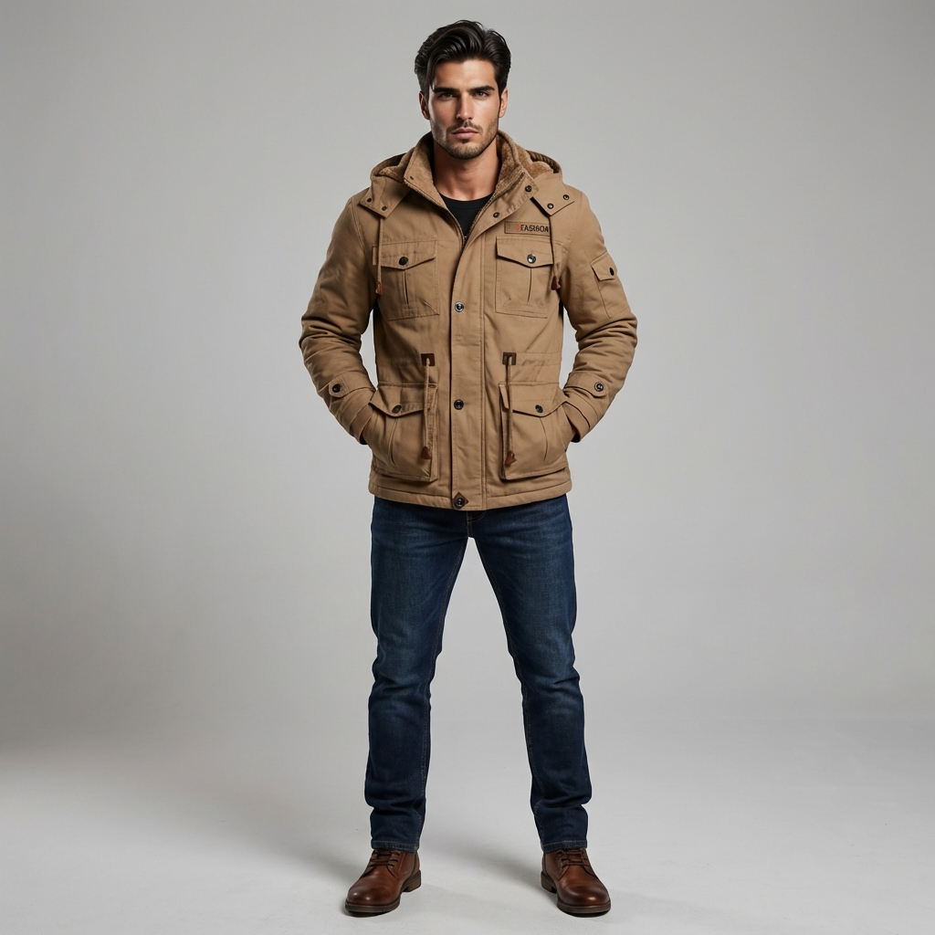 Men’s Robust Jacket – Solid Layer for Cold & Windy Days