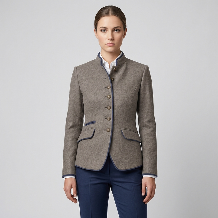 Women’s Long-Sleeve Jacket – Elegant Plain-Colour Layer
