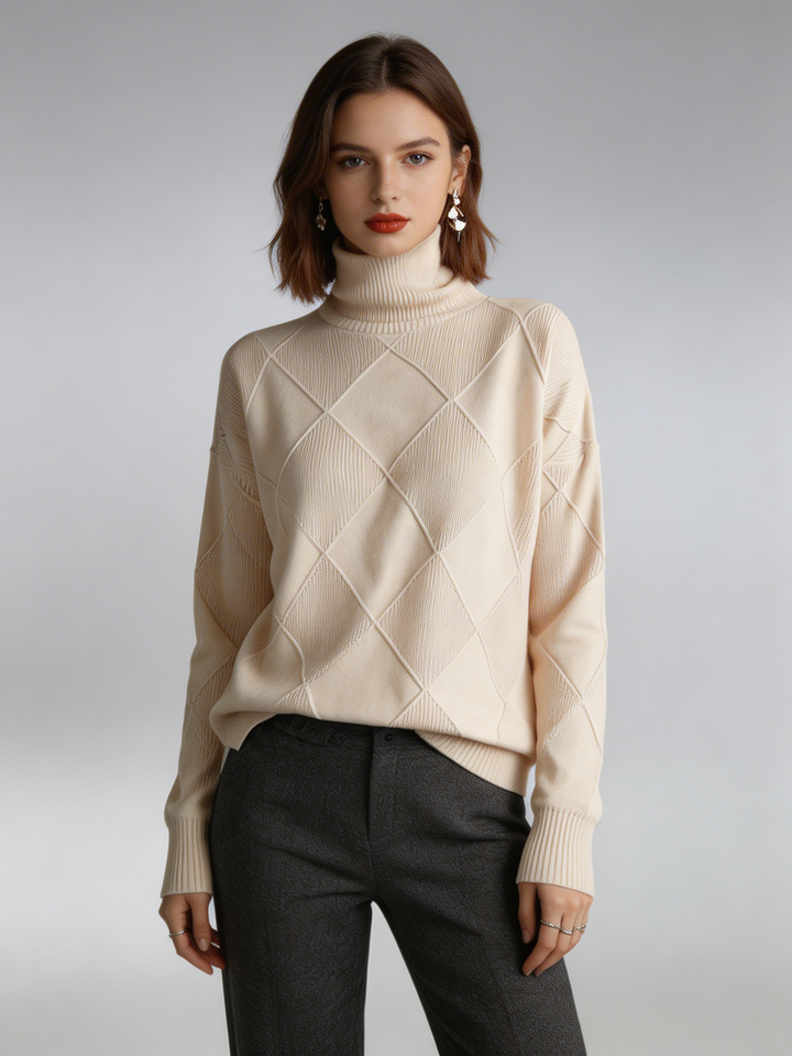Women’s Turtleneck Sweater – Soft-Feel Knit with Classic Charm