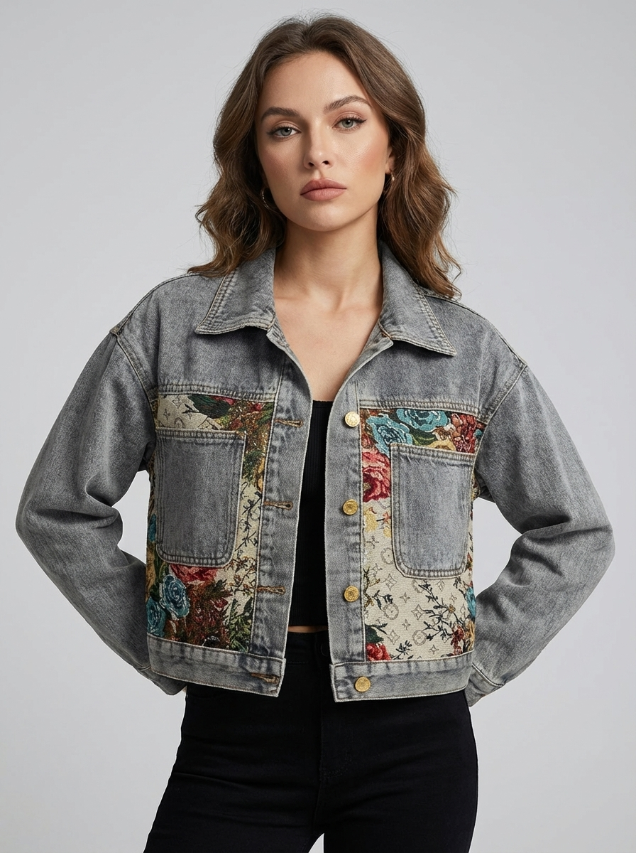Women’s Floral Denim Jacket