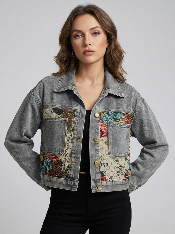 Women’s Floral Denim Jacket