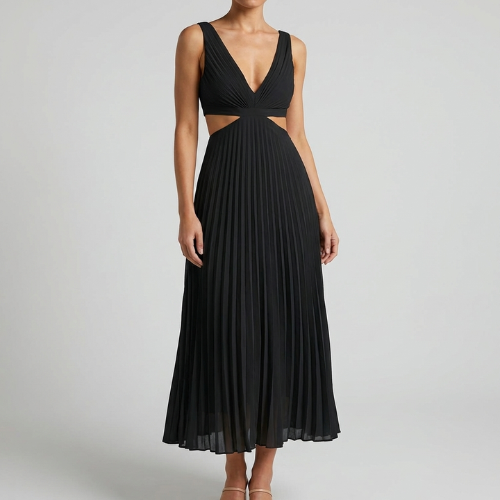 Women's Pleated Maxi Dress Elegant & Flowy
