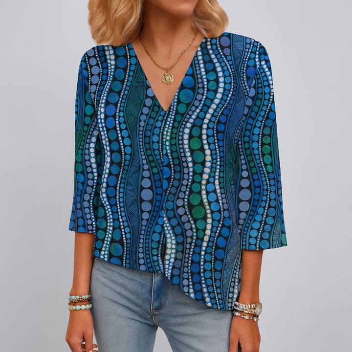 Women's Abstract Polka Dot Blouse
