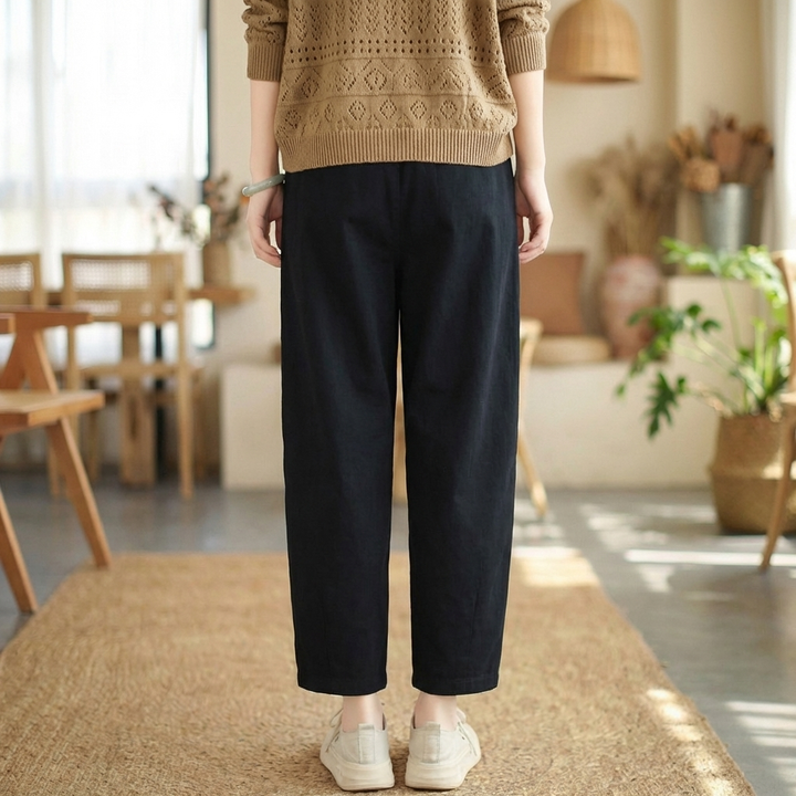 Women's Solid Color Casual Cotton Pants