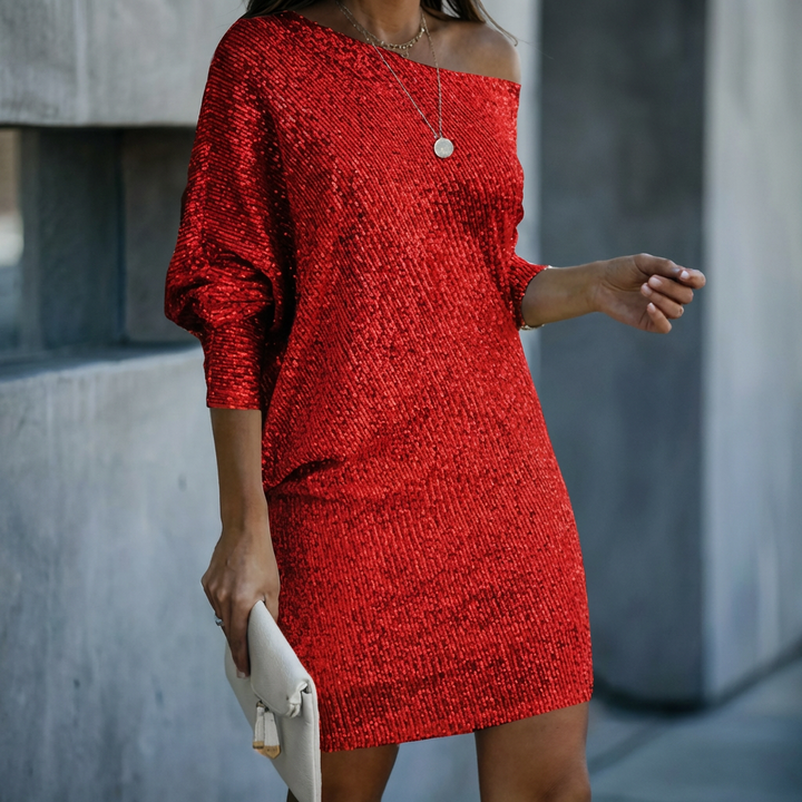 Party Dress with Contrasting Sequins | Radiant Elegance