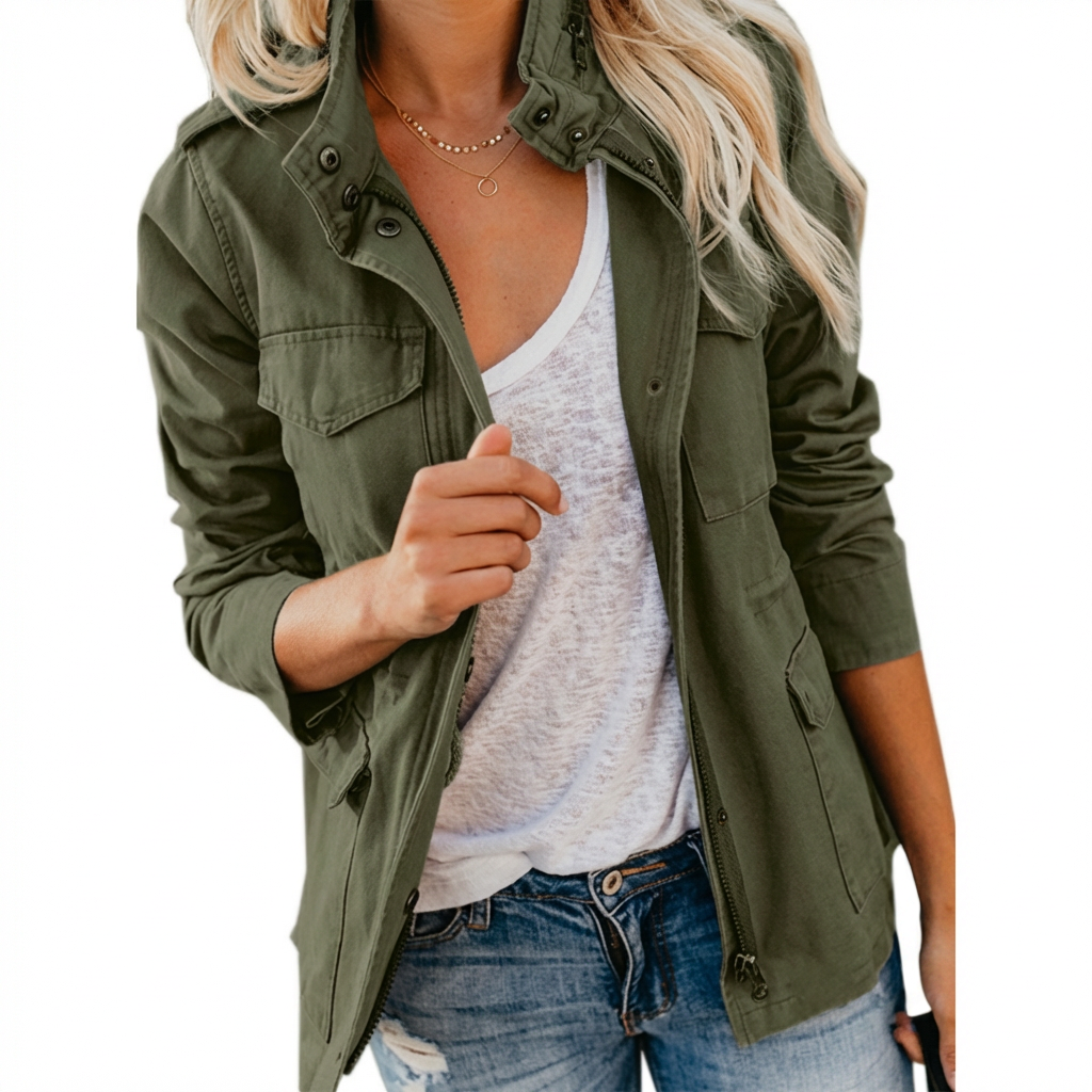 Stylish Women's Casual Zip-Up Jacket