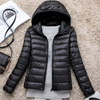 Ultra-Light, Packable Down Coat with Hood for Women