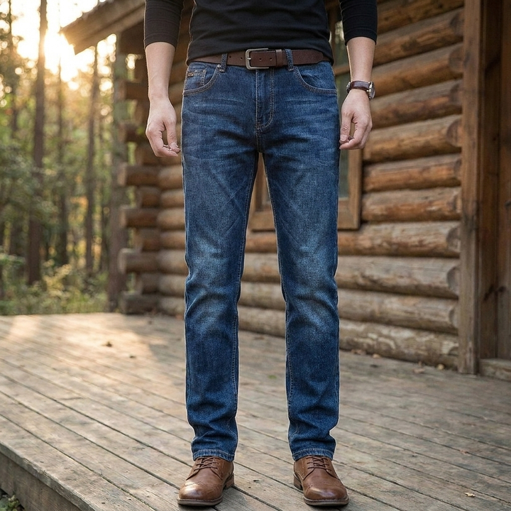 Men's Straight Leg Jeans - Durable Denim