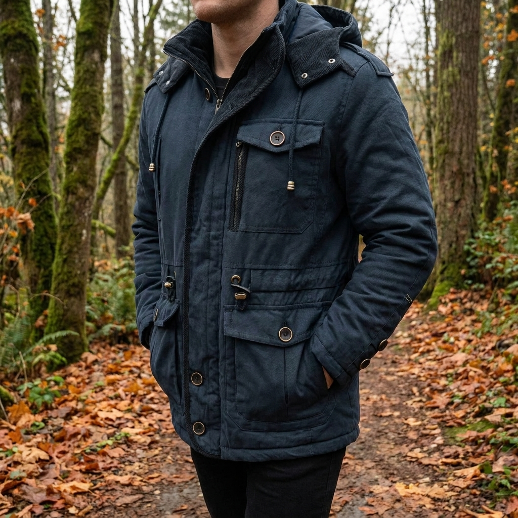 Multi-Pocket Winter Jacket for Men