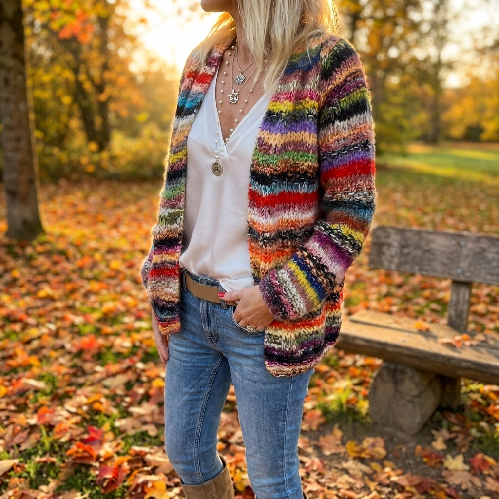 Knitted Colorful Cardigan