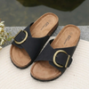 Open-Toe Slide Sandal With Buckle Detail