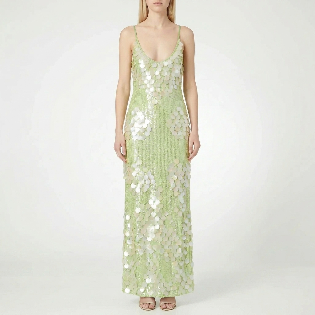 Sequin Embellished Maxi Dress