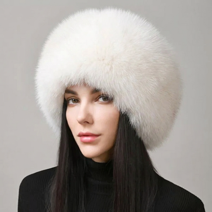 Faux-Natural Fox Fur Winter Hat with Earmuffs