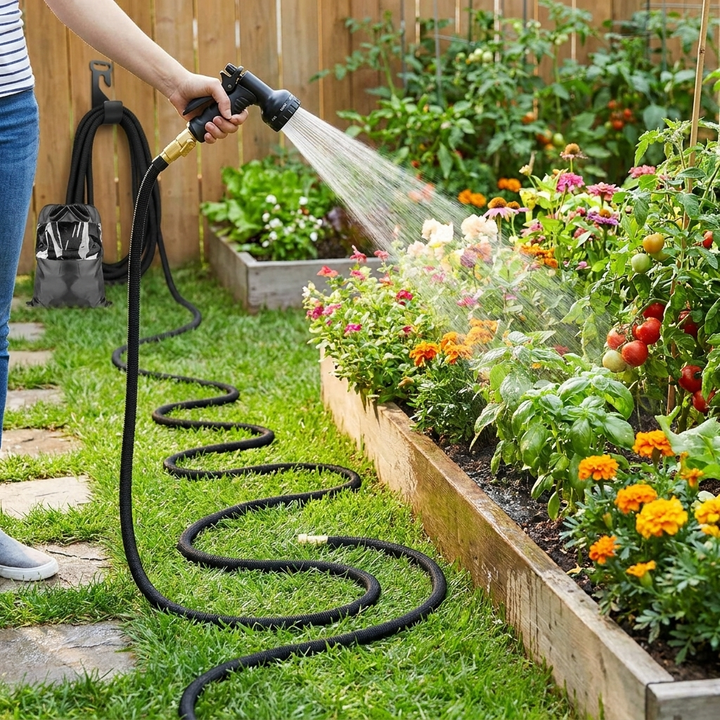 Expandable Garden Water Hose – 100 ft Flexible Outdoor Hose