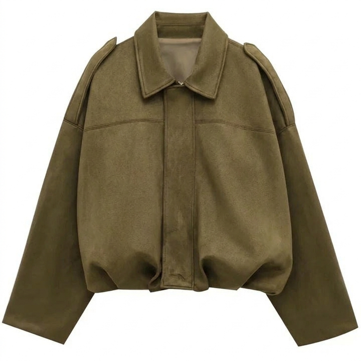 Addison Cropped Zip-Up Bomber Jacket – Stylish Everyday Layer