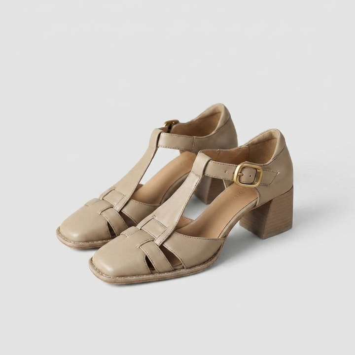 Classic T-Strap Block Heels – Closed-Toe Everyday Pumps