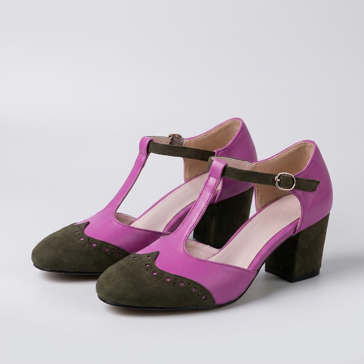 T-Strap Block Heel Pumps Bring Elegant Poise to Smart & Dressy Looks