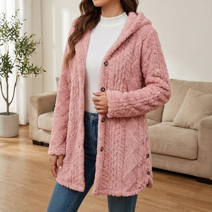 Plush Hooded Cardigan