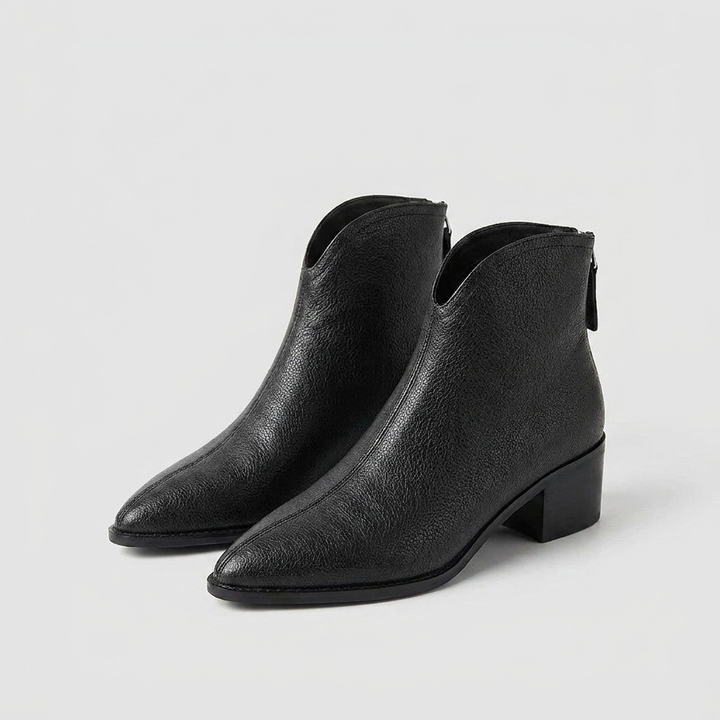 Women’s Ankle Boots | Block Heel with Pointed Toe Design