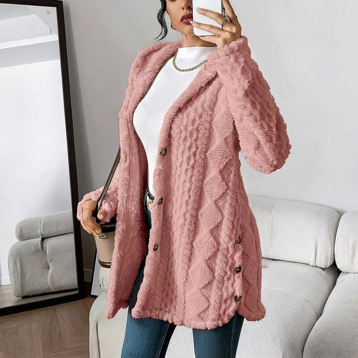 Plush Hooded Cardigan