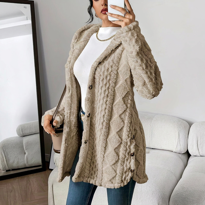 Plush Hooded Cardigan