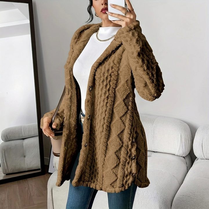 Plush Hooded Cardigan