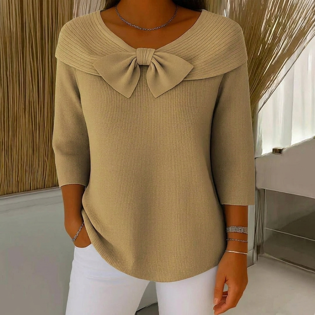 Women's Bow & Round Neck Sweater
