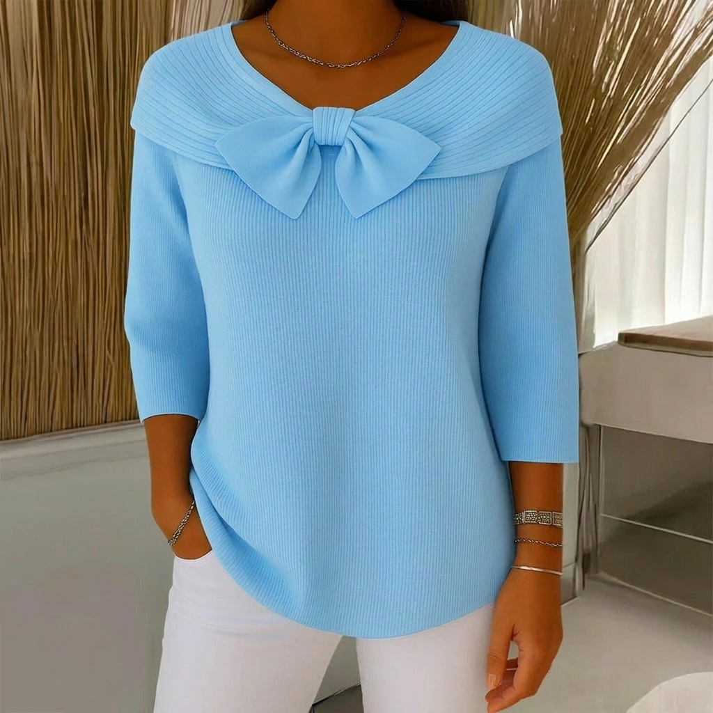 Women's Bow & Round Neck Sweater