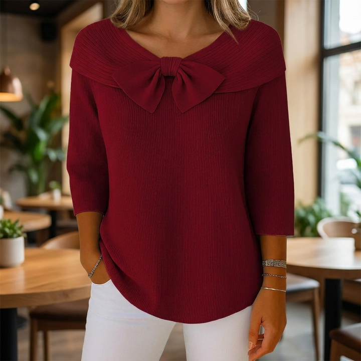 Women's Bow & Round Neck Sweater