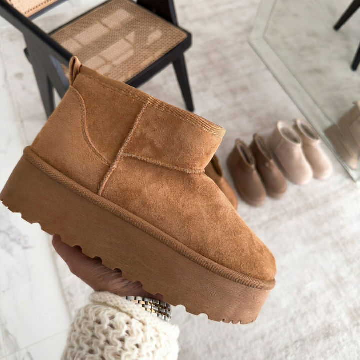 Elevated Platform Pull-On Ankle Boots