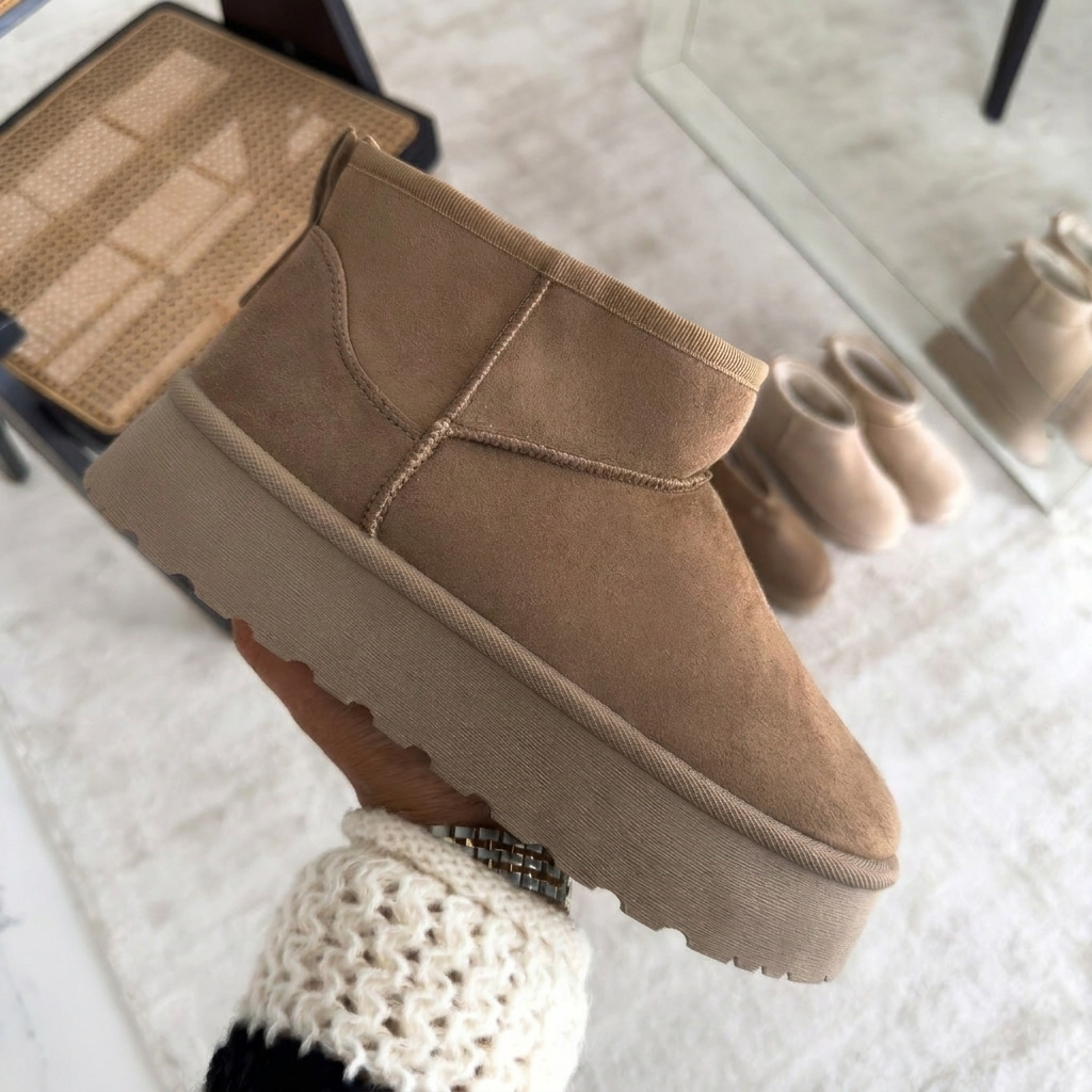 Elevated Platform Pull-On Ankle Boots