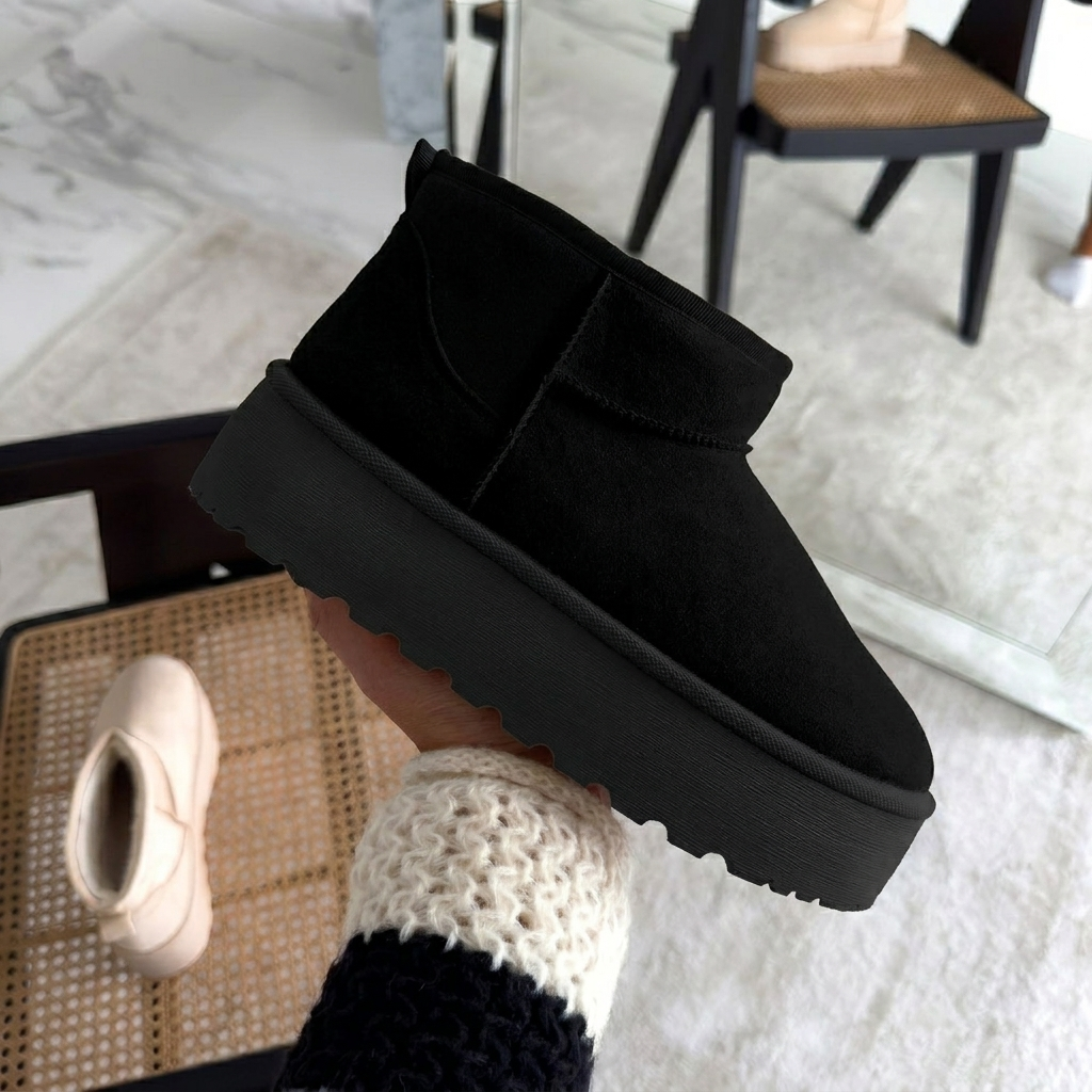 Elevated Platform Pull-On Ankle Boots