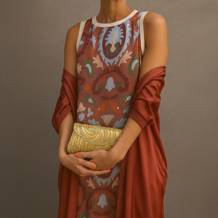 Elegant Long Dress & Coat Set