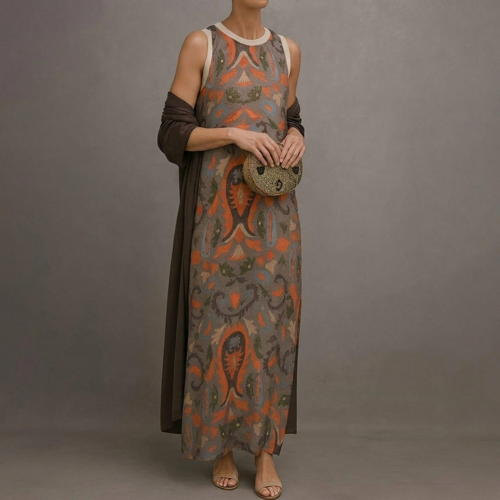 Elegant Long Dress & Coat Set